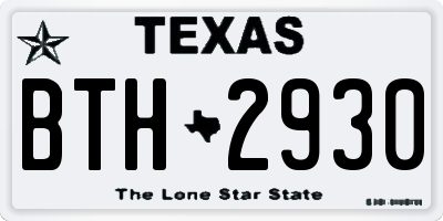 TX license plate BTH2930