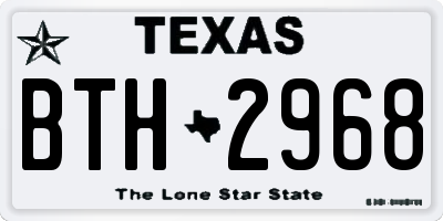 TX license plate BTH2968