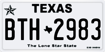 TX license plate BTH2983