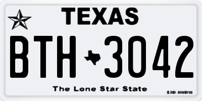 TX license plate BTH3042