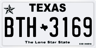 TX license plate BTH3169