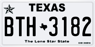 TX license plate BTH3182