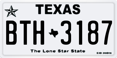 TX license plate BTH3187