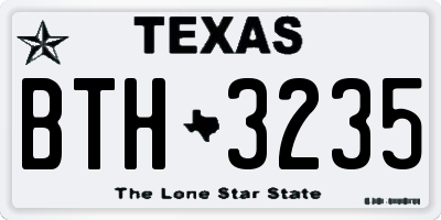 TX license plate BTH3235