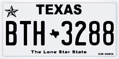 TX license plate BTH3288