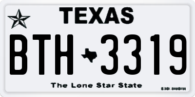 TX license plate BTH3319