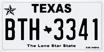 TX license plate BTH3341