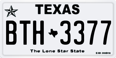 TX license plate BTH3377