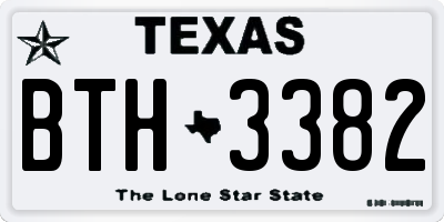 TX license plate BTH3382