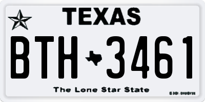 TX license plate BTH3461