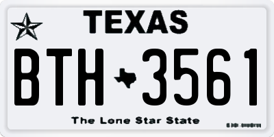 TX license plate BTH3561