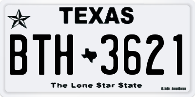 TX license plate BTH3621