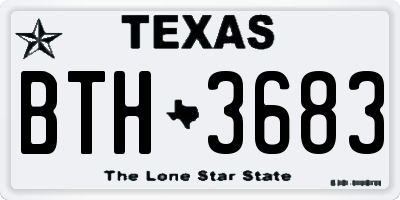 TX license plate BTH3683