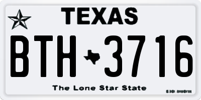 TX license plate BTH3716