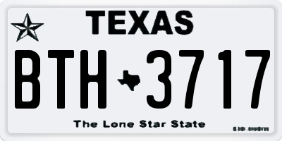 TX license plate BTH3717