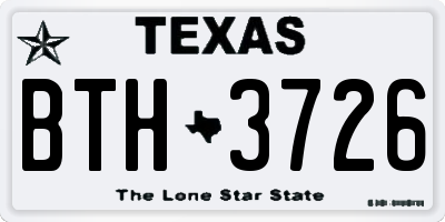 TX license plate BTH3726