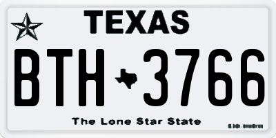TX license plate BTH3766