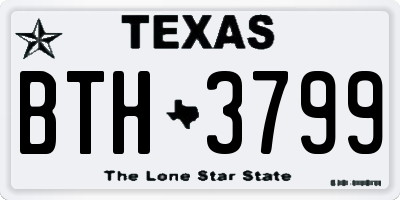TX license plate BTH3799