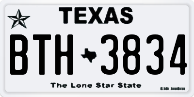 TX license plate BTH3834