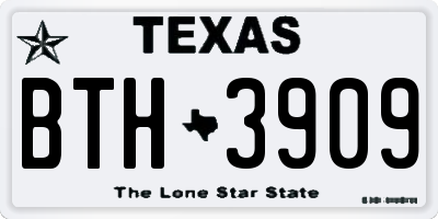 TX license plate BTH3909