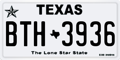 TX license plate BTH3936