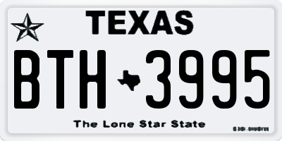 TX license plate BTH3995