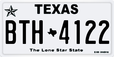 TX license plate BTH4122
