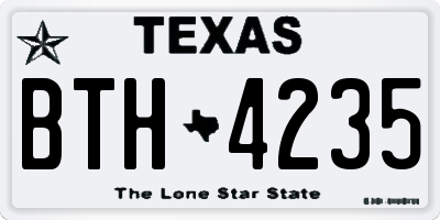 TX license plate BTH4235