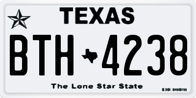 TX license plate BTH4238