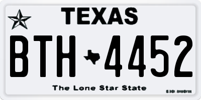 TX license plate BTH4452