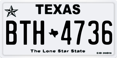 TX license plate BTH4736