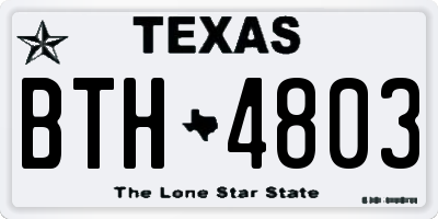 TX license plate BTH4803