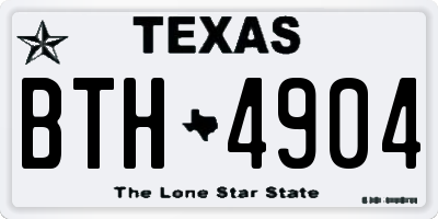 TX license plate BTH4904