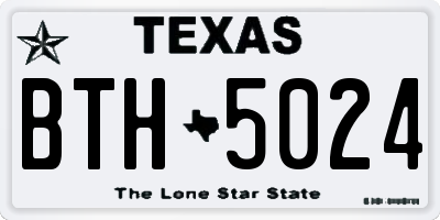 TX license plate BTH5024