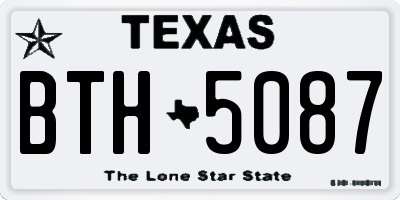TX license plate BTH5087