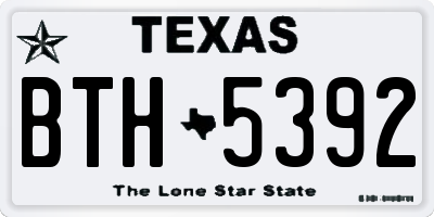 TX license plate BTH5392