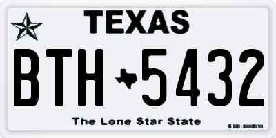 TX license plate BTH5432