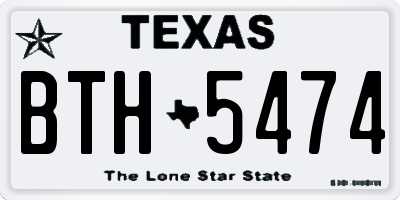 TX license plate BTH5474