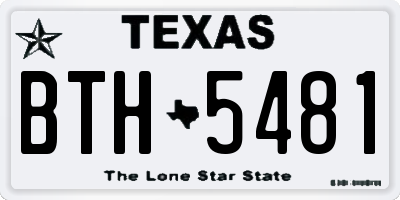 TX license plate BTH5481