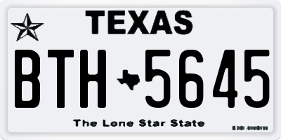 TX license plate BTH5645