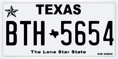 TX license plate BTH5654