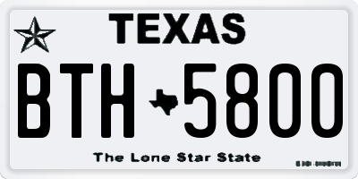 TX license plate BTH5800