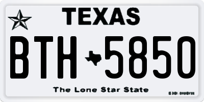 TX license plate BTH5850