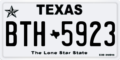 TX license plate BTH5923