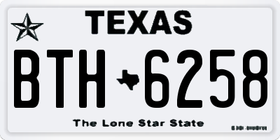 TX license plate BTH6258