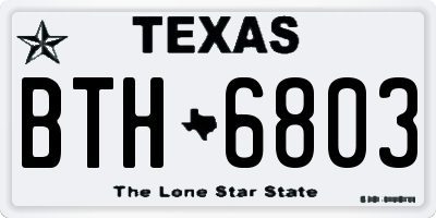 TX license plate BTH6803