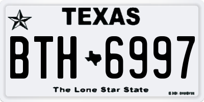 TX license plate BTH6997