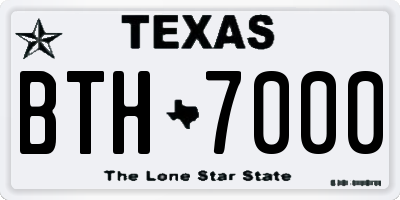 TX license plate BTH7000