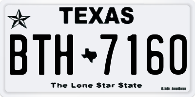 TX license plate BTH7160