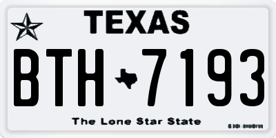 TX license plate BTH7193